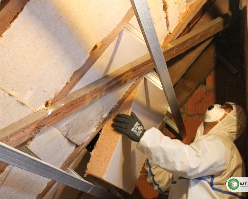 Installation d'un isolant sous des rampants de toiture